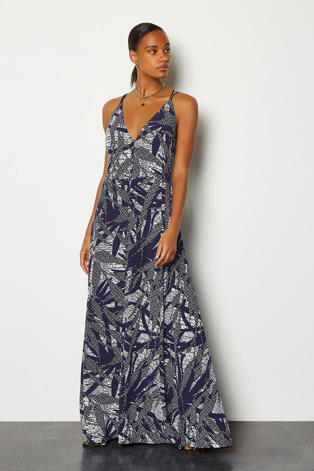 Batik Print Strappy Maxi Dress | Karen ...